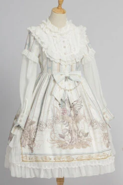 Round Collar Ruffled Long Sleeves Reunion World Print Classic Lolita OP Dress -LolitaInside 80d7ef459db597b59fb7cf4635484b2d