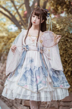 Chinese Style Long Sleeves Landscape Painting Print Bowknot Sweet Elegant Lolita Dress 2 Colors 16 Chinese Style Long Sleeves Landscape Painting Print Bowknot Sweet Elegant Lolita Dress 2 Colors -LolitaInside 8155d78fb35a5d0c950922ef4b97b85b