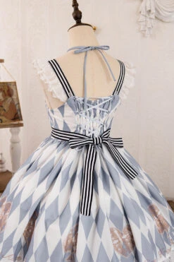 Light Blue Heart Print Bowknot Sweet Princess Alice Lolita Jsk Dress -LolitaInside 819aa4c7046ae6de569f8ddde17eda31