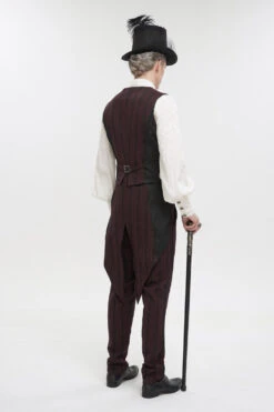 Red Retro Micro-Elastic Thick Stripe Stitching Three-Dimensional Texture Detachable Men's Punk Swallowtail Vest -LolitaInside 8295a3557e83c18fee15632d5ec97db6