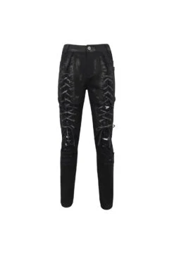 Black Personalities Strappy Distressed Men's Punk Pants -LolitaInside 83135955f1a1ad1aebc077886bddee75
