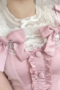 Pink Annie's Gift Short Sleeves Bowknot Short Version Sweet Lolita Dress (Plus Size Support) -LolitaInside 846060d3ae1df7b87003ef5862f7fd5c
