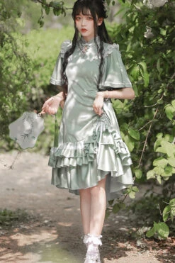 Green Han Element Chinese Style Cheongsam Sweet Lolita Dress 13 Green Han Element Chinese Style Cheongsam Sweet Lolita Dress -LolitaInside 85e9d56cc196968b041488c22093c829