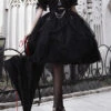 Black Rose Embroidered Cutout Top Irregular Short Sleeves Gothic Lolita Dress Set -LolitaInside 872445cb0009549bbaceb4870b6615a2