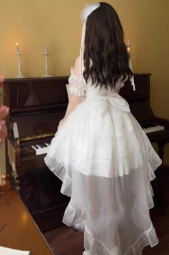 White Sleeveless Multi-layer Ruffle Bowknot Sweet Lolita Jsk Dress -LolitaInside 873647c3d4054a65f666dee7bf7dcdae