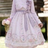 Purple Flower Wall Print High Waist Sweet Lolita JSK Dress