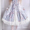 Light Blue Strawberry Plaid Print Bowknot Sleeveless Ruffle Sweet Lolita Dress -LolitaInside 89c42a30a77c02f18f0a166a1f5e222a