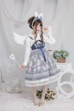 Blue Chiffon Flower Wedding Wearing Veil Princess Sweet Lolita JSK Dress 11 Blue Chiffon Flower Wedding Wearing Veil Princess Sweet Lolita JSK Dress -LolitaInside 8ae327ce2b2810c631f52df71bbb8b30