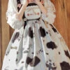 Multi-Color Ruffled Stitching Cow Milk Candy Print Sweet Lolita JSK Dress -LolitaInside 8c09a4e5fbe45e863a4c6e468608ce63