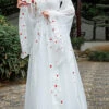 White New Safflower Embroidery Ancient Costume Sweet Hanfu Dress -LolitaInside 8c1cf13e0738756a299c75b84b69cea3