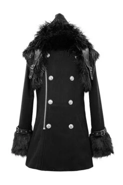 Black Cape Collar Punk Long Mens Coat With Fur -LolitaInside 8c1dcc67e42494dc3772399dbad2362e