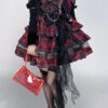 Black/Red Japanese Punk Rock Babes Bowknot Gothic Lolita Tiered Dress -LolitaInside 8d0cfc65a550a2aa8c8cda0c58d222d3