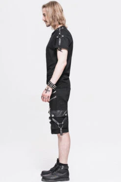 Black Punk Rock Adjustable Zippered Summer With Loops Shorts Mens Pants -LolitaInside 8d4fdc3cf23b6ee87c5dbd78d5b7dca7