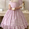 Purple Square Collar Heart Print Ruffled Short Sleeves Plus Size Sweet Lolita OP Dress -LolitaInside 8f99075bafef596bcf0bdd0ceb3b220a