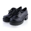Black Synthetic Leather Round Toe Military Style Platform Lolita Shoes -LolitaInside 8fccd85ad03db6f50912aa4433575879