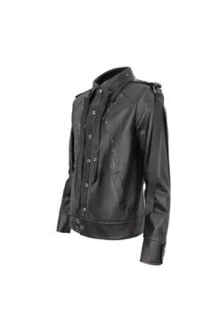 Black Lapel Collar Studded Strap Dashing Men's Punk Jacket -LolitaInside 8fe34051f72674be6cebd1f05b28b5fc