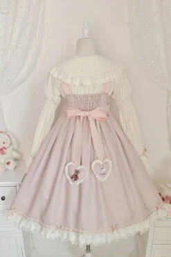 Pink Sheep & Bear Print Alice Girl Bowknot Ruffled Sweet Lolita JSK Dress -LolitaInside 9034885c5c44d4f4624e14b1552a9b01
