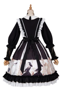 Black/White Dark Gold Hymn Bowknot Square Collar Long Sleeves Cardigan Ruffled Gothic Lolita OP Dress -LolitaInside 90cc075ee73421d821528e1e75392558