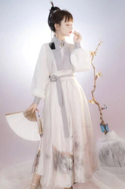 Beige Original Chinese Style Elegant Ink Printing Classic Lolita Hanfu Dress Full Set -LolitaInside 91b61e6abf2c48556d5f78d14a3baebc