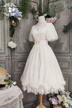 Ivory Elegant Vintage Square Collar Short Sleeves Multi-Layer Ruffled Classic Lolita OP Dress 10 Ivory Elegant Vintage Square Collar Short Sleeves Multi-Layer Ruffled Classic Lolita OP Dress -LolitaInside 91d0cfb47d3a9a574d035051270b7183