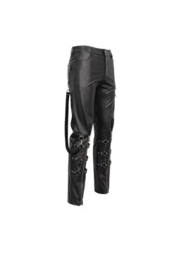 Black Removable Right Side Zipper Faux Leather Men's Punk Pants 16 Black Removable Right Side Zipper Faux Leather Men's Punk Pants -LolitaInside 91fddfc21a39afb41c38edcc564836b1