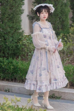 Multi-Color Chinese Style Elegant Flower Wall Print Sweet Lolita Dress 18 Multi-Color Chinese Style Elegant Flower Wall Print Sweet Lolita Dress -LolitaInside 9348c6e9fb7cb0882d1f5c4db9373342