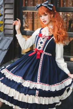 Court Style High Waisted Bowknot Ruffled Multi-Layer Classic Lolita Jsk Dress 13 Court Style High Waisted Bowknot Ruffled Multi-Layer Classic Lolita Jsk Dress -LolitaInside 946cf4a71d0b420ce40d4720343529a0