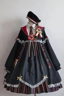 Magic Academy Witch Alchemy Long Sleeves Gothic Lolita OP Dress 4 Colors