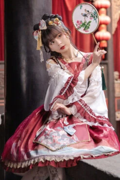 Chinese Style Hime Sleeves Ruffled Classic Lolita Op Dress -LolitaInside 94f7274fd05c432ee281b6243103a233