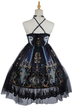 Black God's Salvation Lace Ruffled Gothic Lolita JSK Strapless Dress -LolitaInside 959191778238223ba55ef6d2a5484558