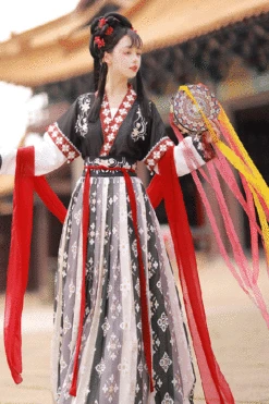 Ancient Tang Dynasty Embroidery Printing Sweet Hanfu Dress -LolitaInside 9920936a48990a88a6e5b44fd2cb18bd