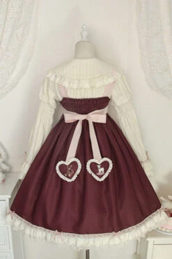 Wine Sheep & Bear Print Alice Girl Bowknot Ruffled Sweet Lolita JSK Dress -LolitaInside 9b4c44c87a71c328f8dc5de5bd9a5758