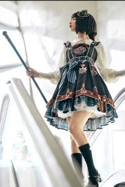 Black Vintage College Badge Print Sweet Lolita JSK Dress -LolitaInside 9bb5d0fb3eb4c4c9f7f15b80fe5cd9a7