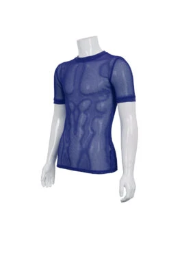 Blue Crew Neck Diamond-Shaped Net Short Sleeve Men's Gothic T-Shirt -LolitaInside 9bc64917eaad0a9c89714a6f7ca3a183