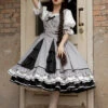 Gray Steel Rose Ruffle Bowknot Vintage Elegant Princess Lolita Dress 2 Gray Steel Rose Ruffle Bowknot Vintage Elegant Princess Lolita Dress -LolitaInside 9eb85e839dd7ef13f4c740f39413e462