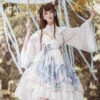 Chinese Style Long Sleeves Landscape Painting Print Bowknot Sweet Elegant Lolita Dress 2 Colors