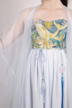 Blue Chinese Style Song Dynasty Fairy Long Embroidered Sweet Hanfu Dress Full Set -LolitaInside a0832785c17ff391b9dcc59e871294a6
