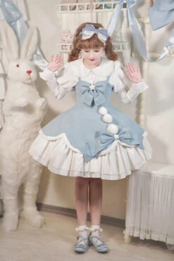Cute Girl Doll Collar Hair Ball Christmas Princess Sweet Lolita JSK Dress Full Set -LolitaInside a098d851a7a61773fd32ca2cdcdcdc3b