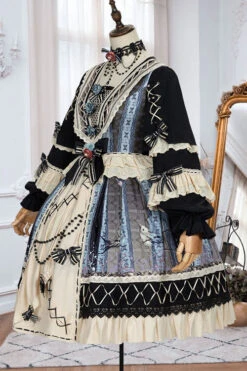 Multi-Color Finches In The Mirror Print Cardigan Long Sleeves Princess Ruffled Classic Lolita OP Dress -LolitaInside a0a913f65f5b7ec45fd921a884b7c2c7