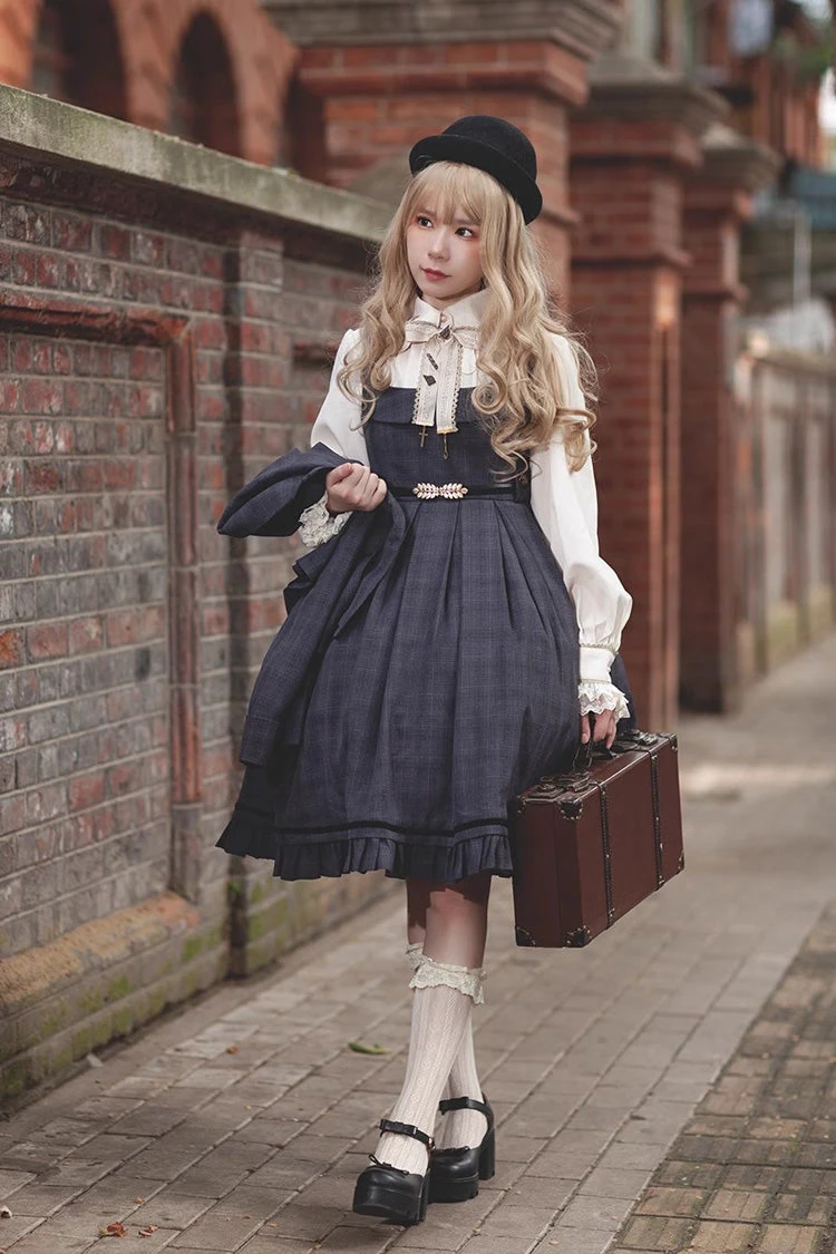 Princess Lost In The Fog Ruffle College Style Elegant Classic Lolita JSK Dress 2 Colors 7 Princess Lost In The Fog Ruffle College Style Elegant Classic Lolita JSK Dress 2 Colors - Image 5