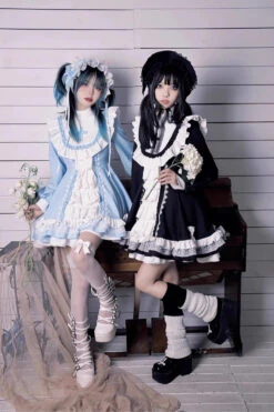 White/Black Long Sleeves Multi-layer Cross Print Nun Style Ruffle Gothic Lolita Dress -LolitaInside a1e6cb73f884f639dc716312a1fb47f9 791daa4c 8b11 4219 8c6d 11eac15cceef