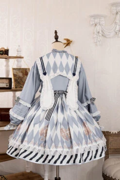 Light Blue Heart Print Bowknot Sweet Princess Alice Lolita Jsk Dress -LolitaInside a2a3cf4a68b795f0f3e69b0dd30f749c