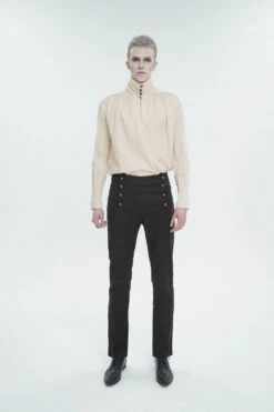 Stand Collar Ruched Men's Gothic Shirt -LolitaInside a3ffd8051cf21d92d0bfdf27d439ed2c