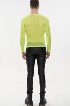 Ellow Gothic Elasticity High Neck Long Sleeve Mesh Men's Shirt -LolitaInside a4839e3d83f21a7515129512e056db1e