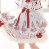Red/White Chiffon Round Collar Ruffled Long Sleeve High Waist Princess Print Sweet Lolita Dress -LolitaInside a552af99247ee3c2e6a690116e124c24