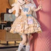 Yellow Bear Cheese Multi-layer Print Ruffle Bowknot Sweet Lolita Dress -LolitaInside a6d054f841443bbd488ae47513c2bb8b