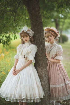 Elegant Vintage Rose Print Multi-Layer Ruffled Sweet Lolita OP Dress -LolitaInside a6defa8d4331106a65aa5f7adc4f22e8