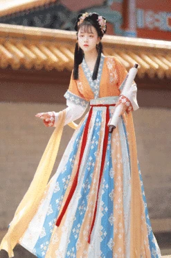 Ancient Tang Dynasty Embroidery Printing Sweet Hanfu Dress -LolitaInside a7bbcc8de06be2e927e2bd546910c413