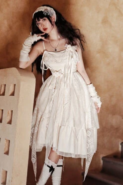 Champagne Ruffle Bowknot Sweet Elegant Princess Lolita Jsk Dress