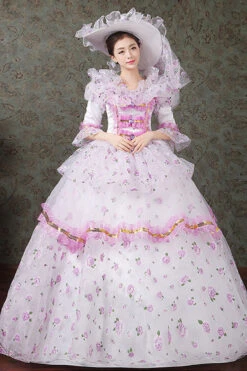 Half Sleeves Diamond Button High Waisted Hollow Embroidery Floral Print Multi-Layer Victorian Lolita Prom Dress -LolitaInside a9cad7a9bfa22829bd8bcdf24e415510